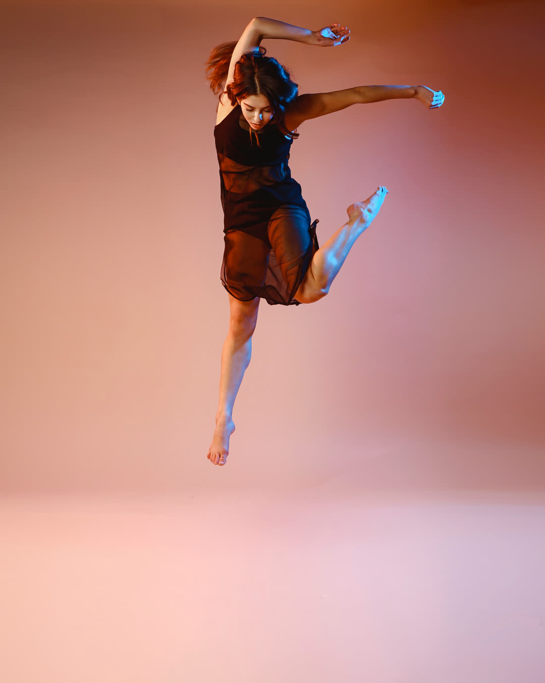Megan leaping mid-air